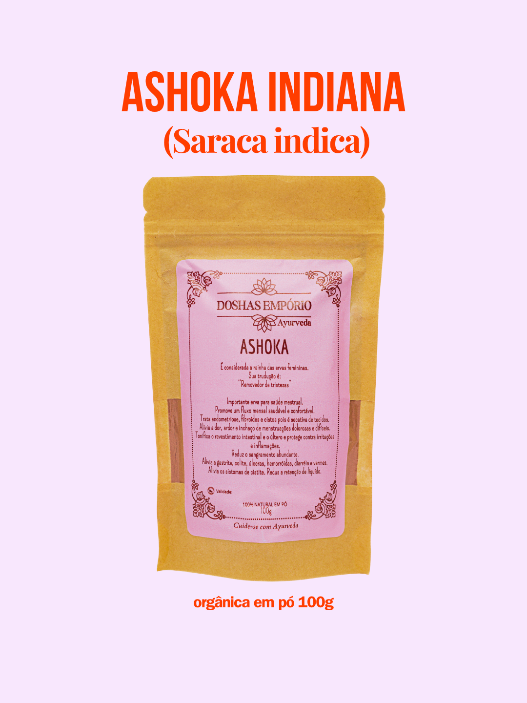 Ashoka indiana em pó 100g