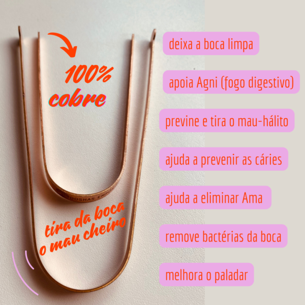 Raspador de língua 100% cobre adulto