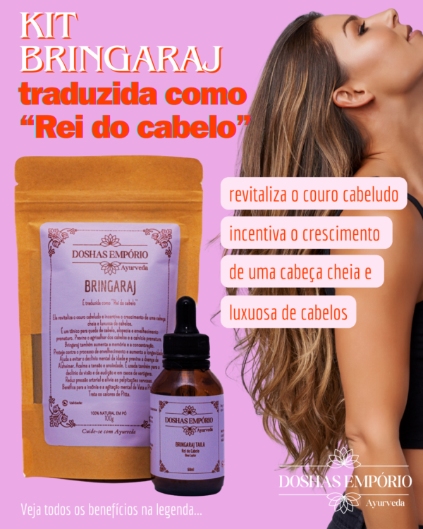 Kit Bringaraj Taila e Bringaraj Churna - tratamento capilar completo