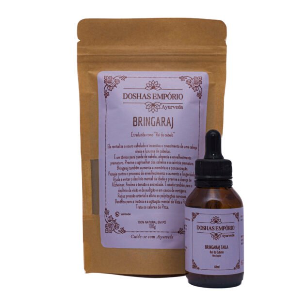 Kit Bringaraj Taila e Bringaraj Churna - tratamento capilar completo - Imagem 4